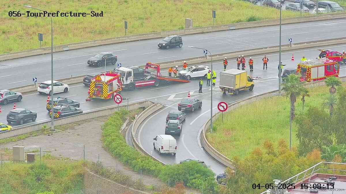 Un véhicule fait plusieurs tonneaux sur l’A8 à Nice ouest