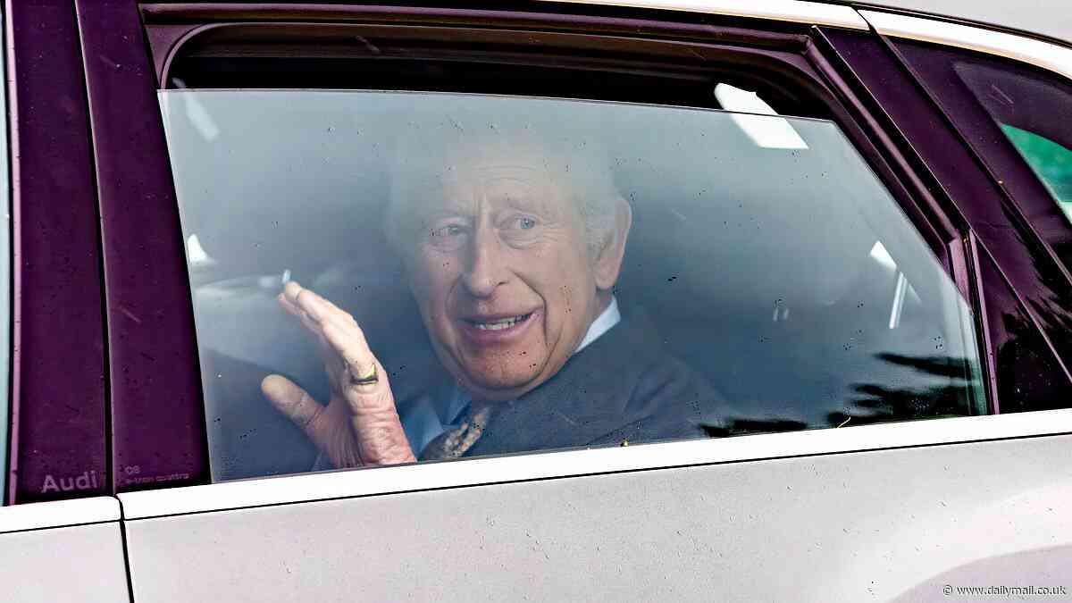 King Charles waves to royal fans as he is seen for the first time since Prince Harry's bombshell interview