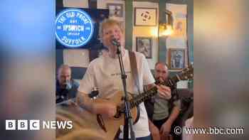 Watch: Crowds gather at pub as Ed Sheeran performs