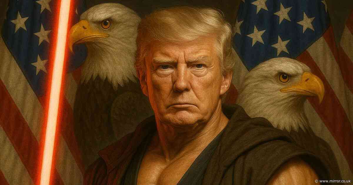 Donald Trump sports bulging muscles and lightsaber in bizarre White House AI picture