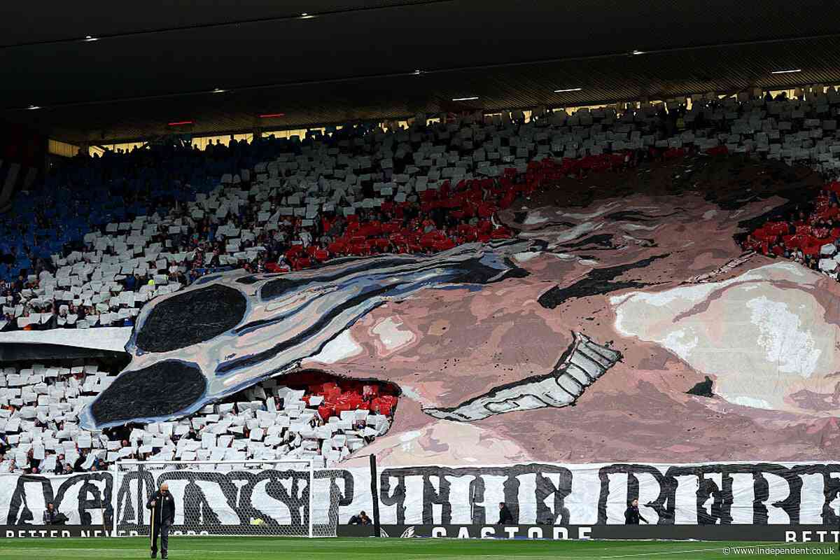 Rangers condemn bottle throwing and ‘unacceptable’ Graeme Souness tifo during Old Firm derby