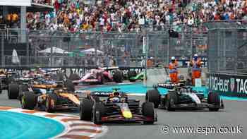 Miami Grand Prix: Follow LIVE F1 updates: Piastri passes Verstappen as rain approaches