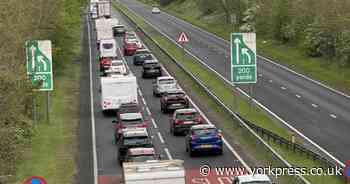 Queues building on A64 and back roads as people head home
