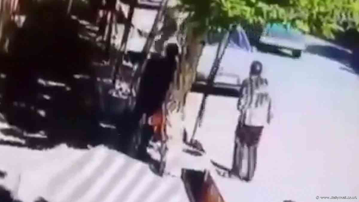 Horrifying moment Iranian father 'brutally stabs his 18-year-old beautician daughter to death in the street after she revealed his affair'
