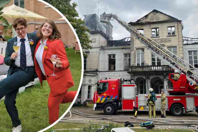 Twee weken voor hun feest legt brand trouwlocatie van Iris (29) en Lissah (32) in de as: “Tot zaterdag was onze openingsdans nog de grootste bezorgdheid”