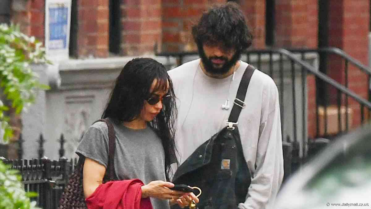 Zoe Kravitz is dwarfed by hunky 'beau' Noah Centineo who looks unrecognizable with long hair