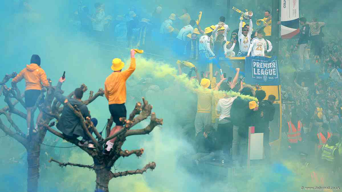 Leeds want to join Europe's elite, chairman claims as thousands line the streets to celebrate club's return to the Premier League