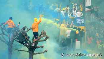 Leeds want to join Europe's elite, chairman claims as thousands line the streets to celebrate club's return to the Premier League