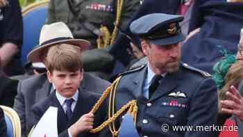 Prinz Louis sorgt für Ordnung: Prinz Williams Uniform ist für den Mini-Royal nicht makellos genug