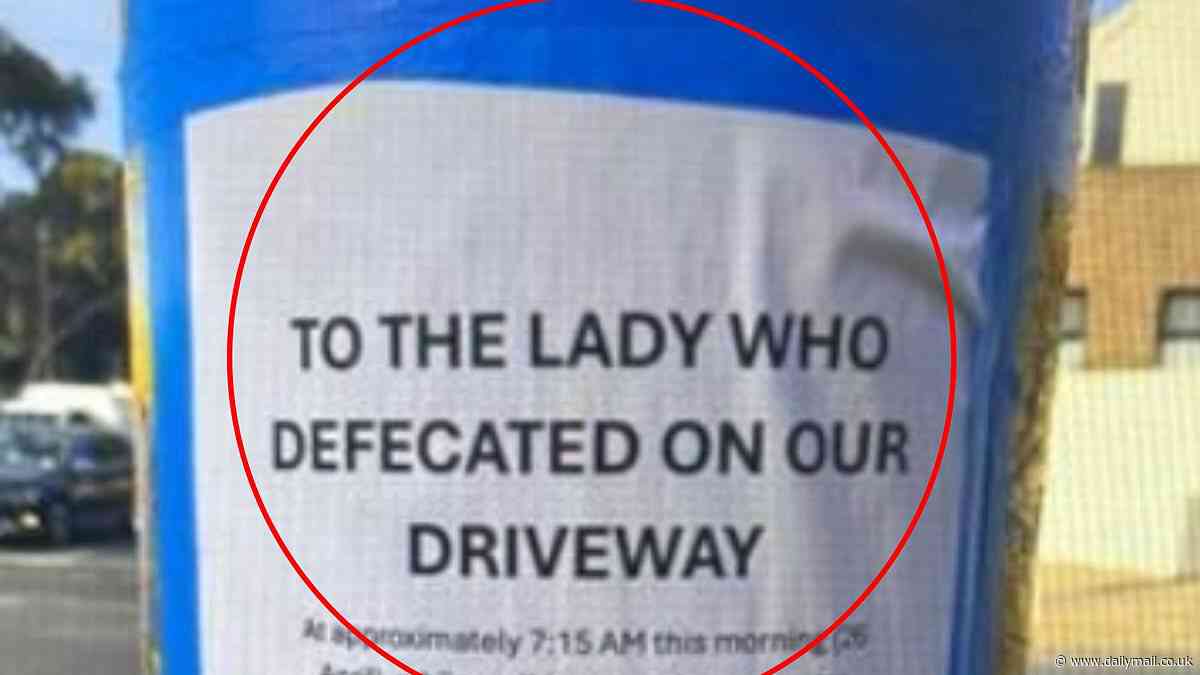 Adelaide dog walker is called out for disgusting act on family's driveway