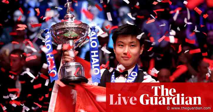 Zhao Xintong beats Mark Williams 18-12 to become China’s first world snooker champion – as it happened