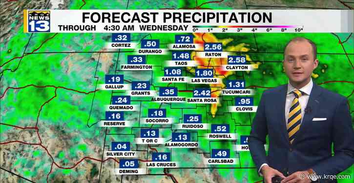 Heavy rain, snow moves through parts of New Mexico Monday night