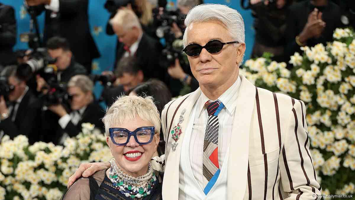 Baz Luhrmann channels Karl Lagerfeld as he attends the Met Gala with his wife Catherine Martin after speculation about their 'separate lives'