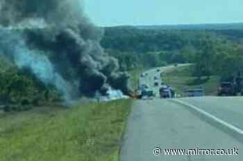Kansas crash: Eight people killed as two cars burst into flames after horror smash