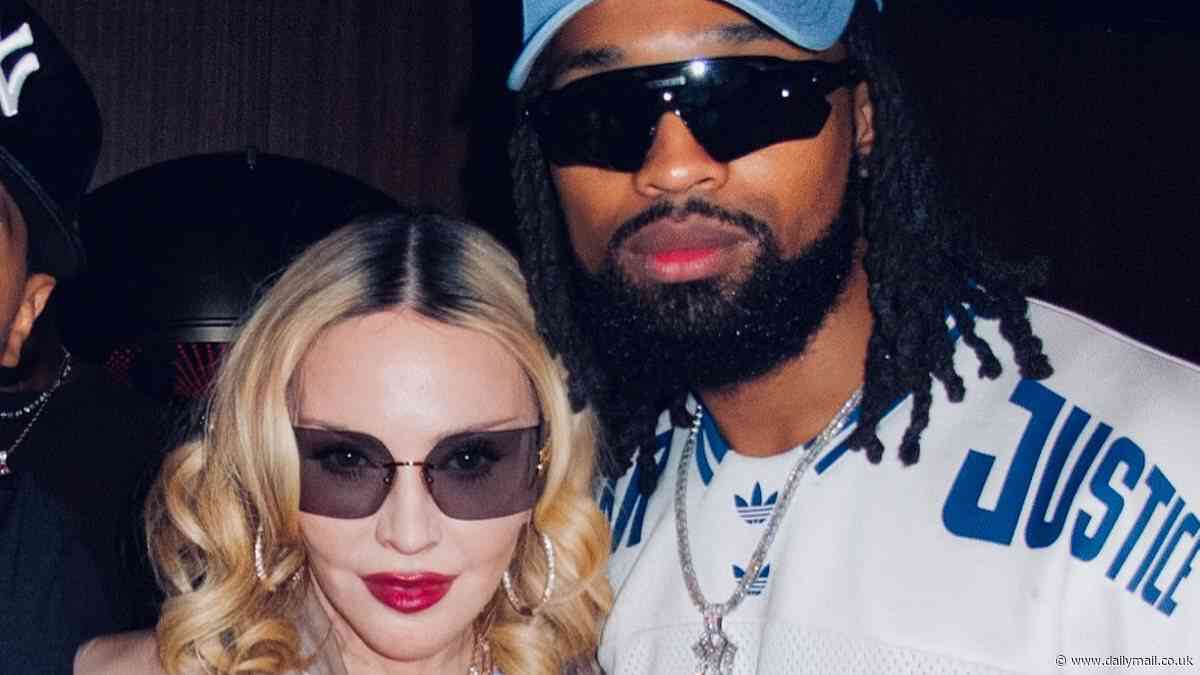 Madonna, 66, flashes bra in sheer top at boytoy Akeem Morris' 29th birthday bash