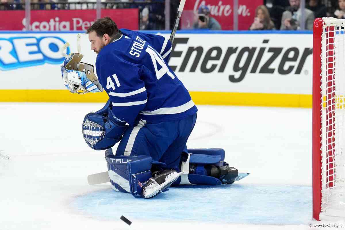 Toronto Maple Leafs goalie Anthony Stolarz leaves in second period of Game 1