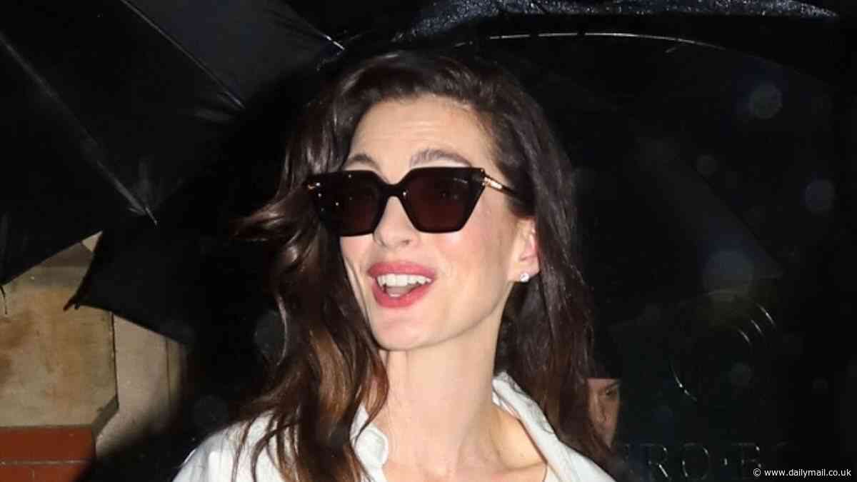 Anne Hathaway, 42, fuels MORE plastic surgery speculation with her smooth complexion as she departs the Met Gala afterparty