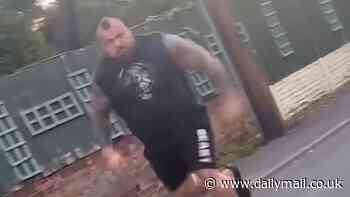 Moment former World's Strongest Man Eddie Hall flies into rage and chases after car screaming 'I'll rip your head off'