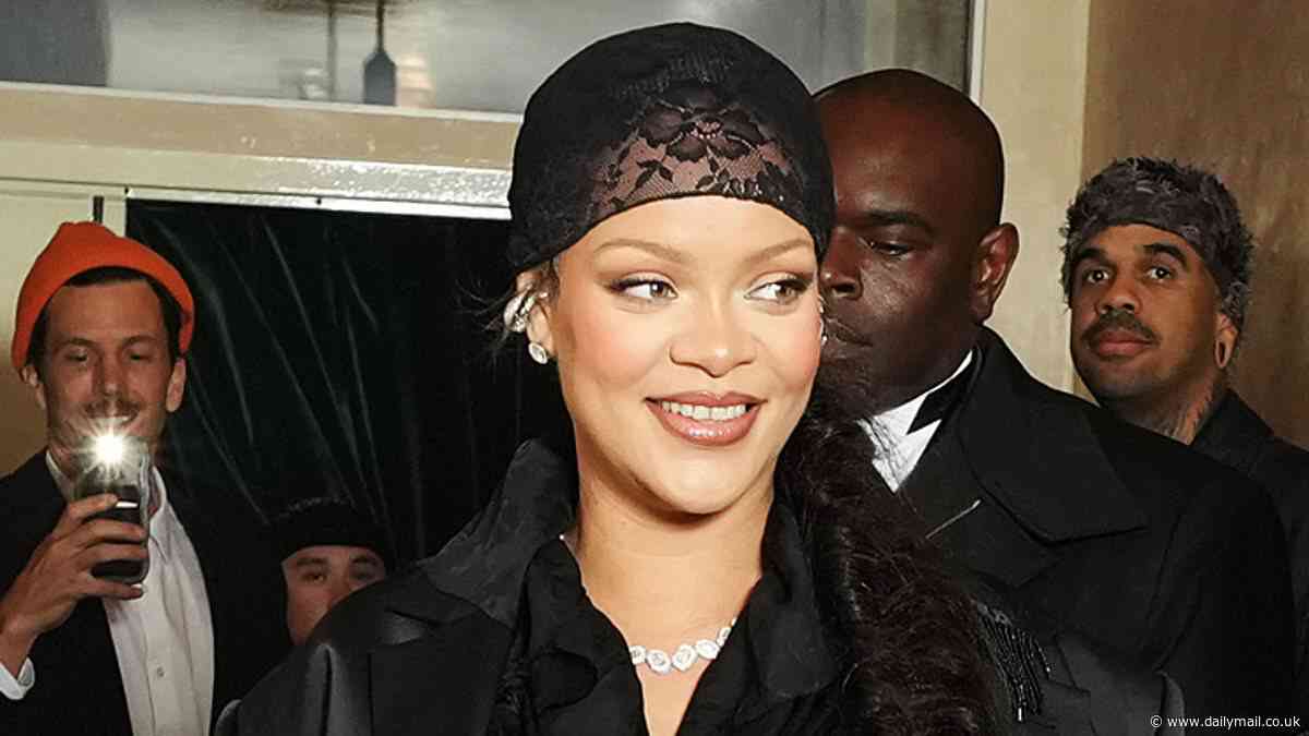 Pregnant Rihanna bares her baby bump in a sexy silk co-ord as she joins partner A$AP Rocky at his Met Gala afterparty alongside Heidi Klum, Sabrina Carpenter and Jenna Ortega