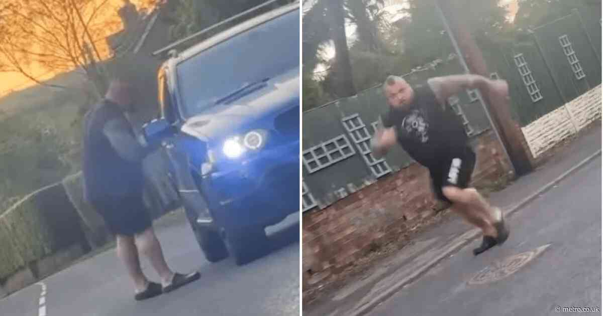 World’s Strongest Man Eddie Hall chases car screaming ‘I’ll rip your head off’ after driver ‘scared his children’ outside his home