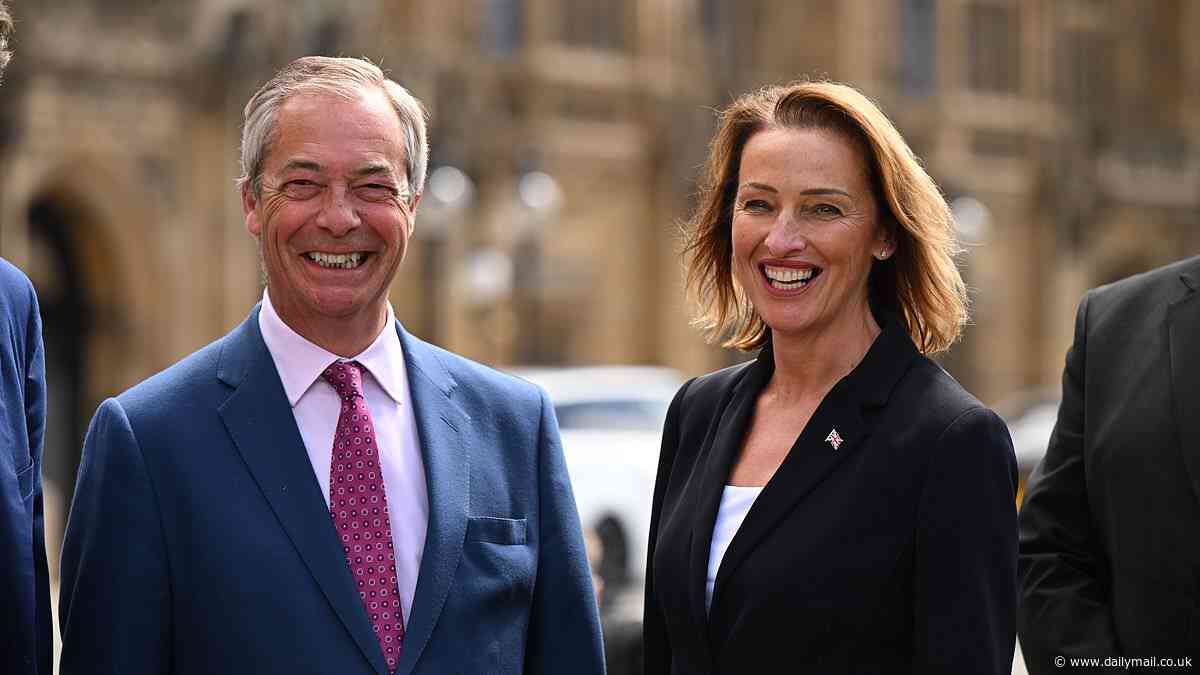 The Reform Five: Nigel Farage welcomes new MP Sarah Pochin to Westminster after her by-election win in ex-Labour stronghold Runcorn