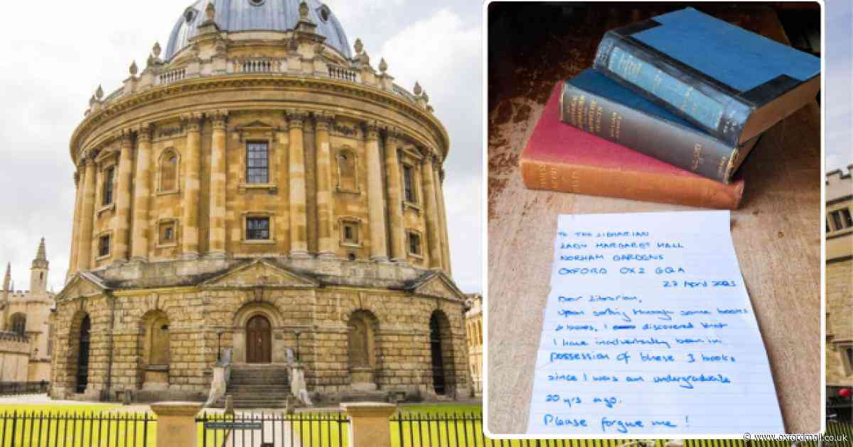 'Please forgive me': Graduate returns Oxford University books 20 years overdue