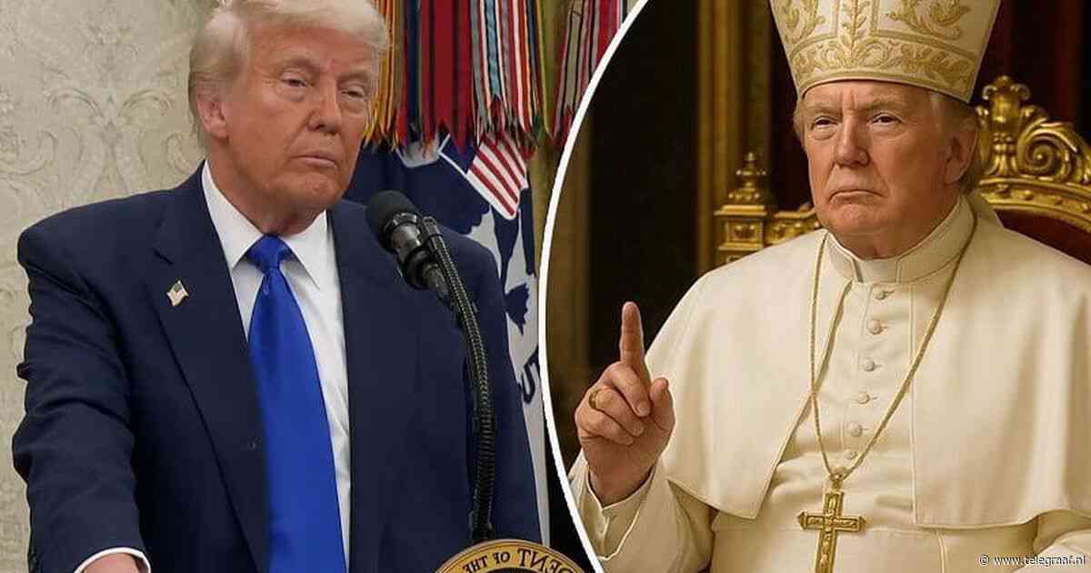 Donald Trump reageert op AI-foto van hem als paus: ‘Mijn vrouw vond het schattig’