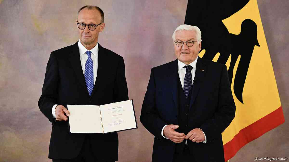 Liveblog zur Kanzlerwahl: ++ Steinmeier ernennt Merz zum Kanzler ++