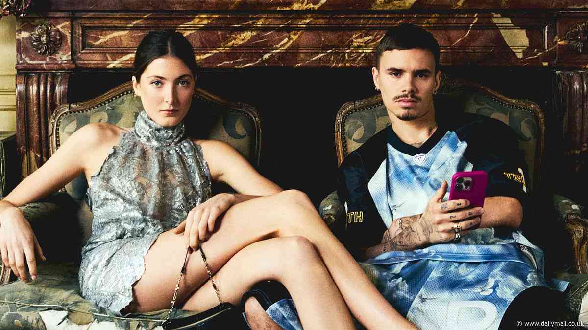 Romeo Beckham poses with fashion designer Phoebe Philo's daughter Maya Wigram for striking Vogue France shoot