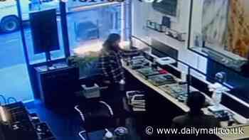 Outrageous moment thief brazenly robs jeweler loved by Tom Cruise and Pedro Pascal at knifepoint in daylight heist in NYC