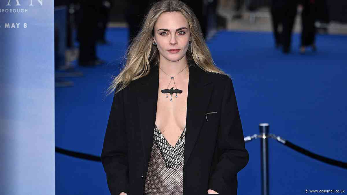 Cara Delevingne slips into VERY risqué mesh dress as she joins her heavily pregnant sister Poppy at star-studded Ocean With David Attenborough world premiere in London