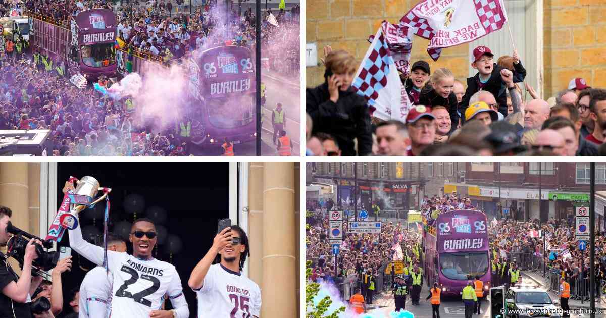 Pictures: Thousands of football fans line streets for open-top bus parade