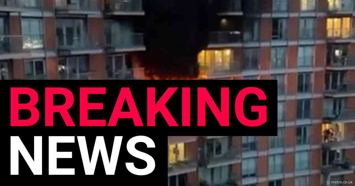 ‘Large’ fire breaks out in block of flats opposite O2 arena