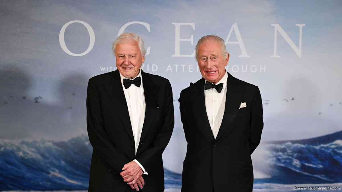 King Charles walks blue carpet before reunion with Sir David Attenborough