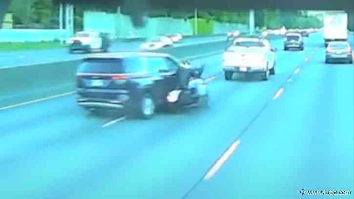 VIDEO: Oregon motorcyclist 'deliberately' sideswiped in hit and run