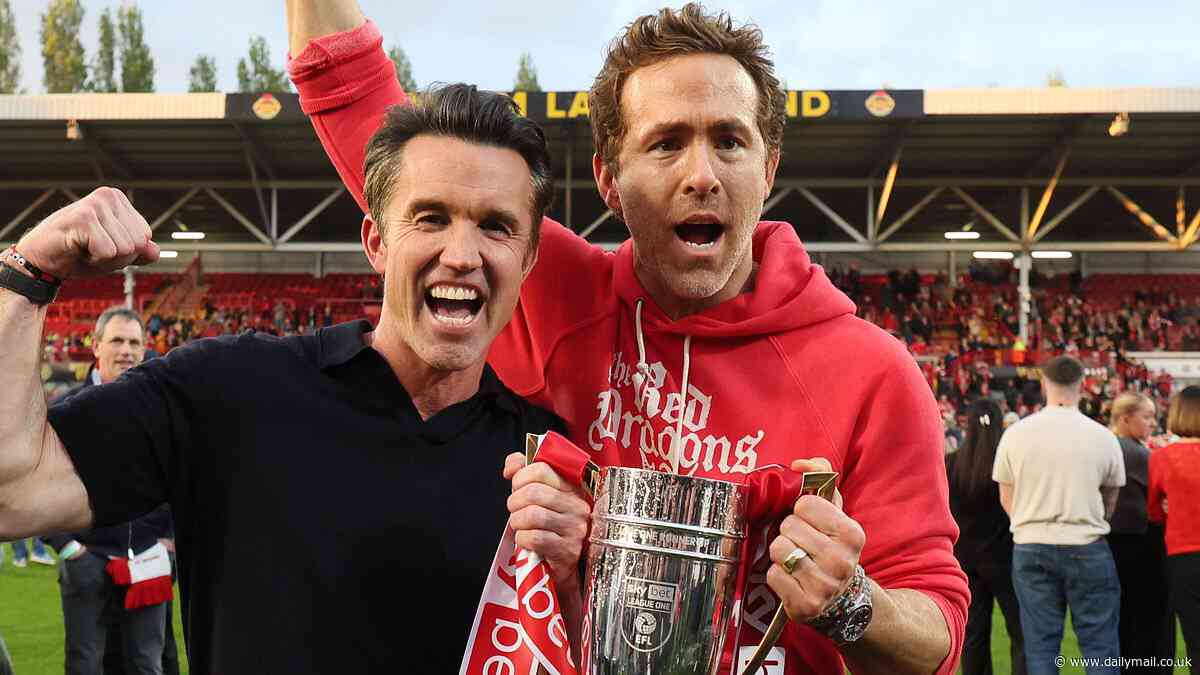Ryan Reynolds compares watching Wrexham to a 'giant pile of cocaine' - after the Welsh football team which he co-owns with Rob McElhenney secured historic promotion