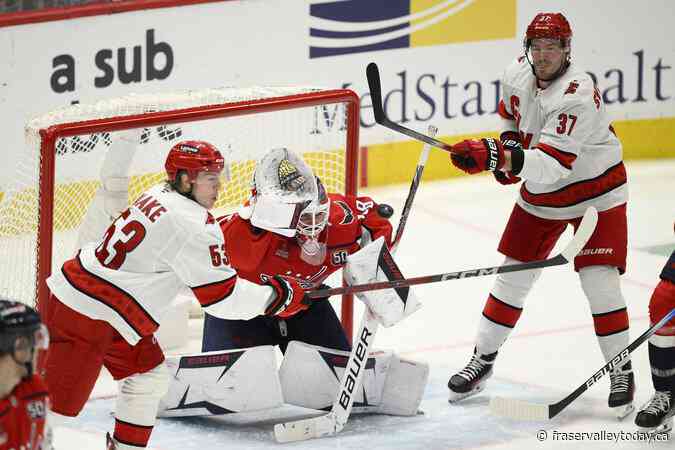 Slavin scores in OT, Hurricanes clip Capitals 2-1 in second-round playoff opener