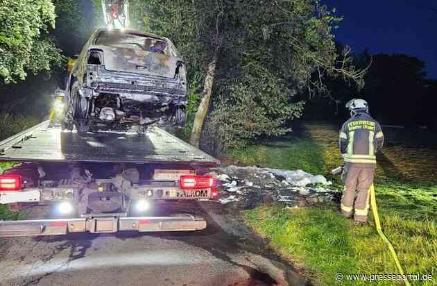 FW-EN: Wetter - Verkehrsunfall, Kleinbrand und Pkw-Brand am Dienstag und in der Nacht zu Mittwoch
