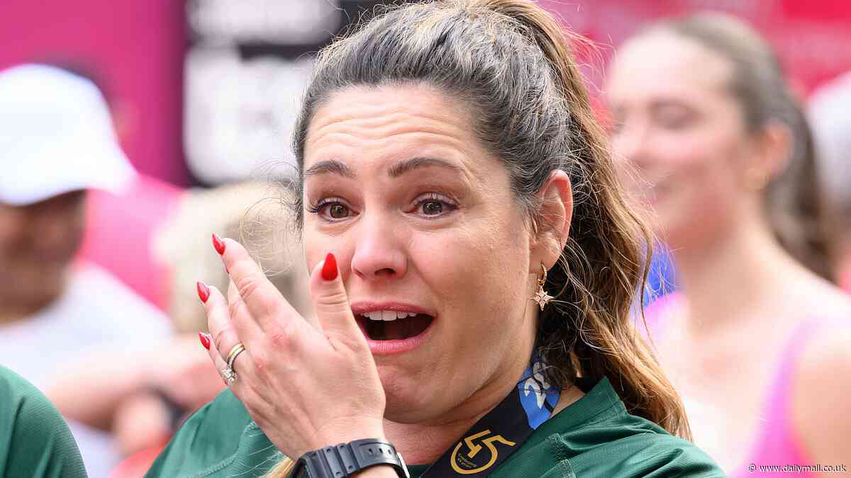 Kelly Brook opens up on the extent of her London Marathon injury and reveals she's 'in a boot for six weeks' with a stress fracture