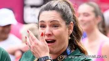 Kelly Brook opens up on the extent of her London Marathon injury and reveals she's 'in a boot for six weeks' with a stress fracture