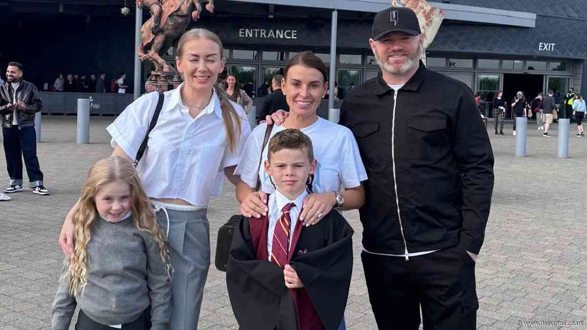 Coleen and Wayne Rooney treat son Kit, 9, to a Harry Potter tour as they visit iconic Hertfordshire studio after finally ending bitter Wagatha Christie libel battle with Rebekah Vardy