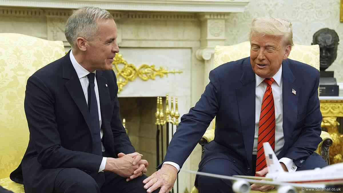 The body language behind how Trump dominated 'nervous' and 'weak' Mark Carney while taunting him about how Canada could become 51st state