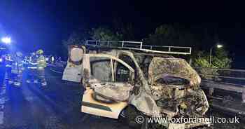 Pictures show shocking aftermath of 'well developed' fire involving van