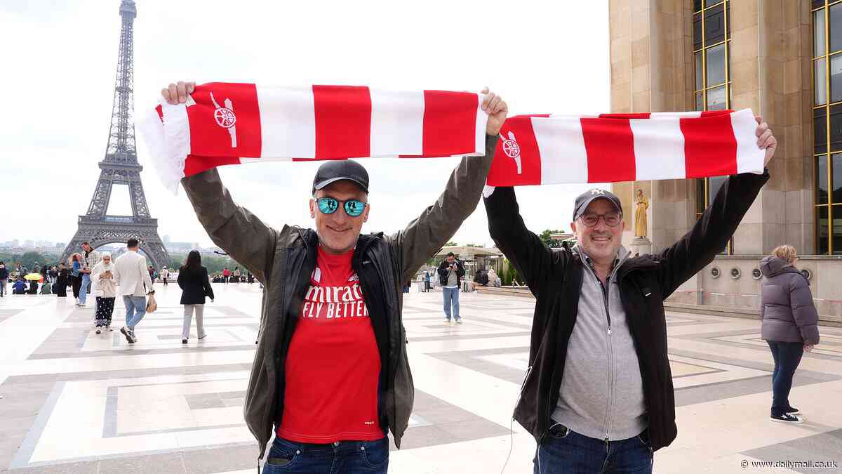Arsenal warn fans travelling to Paris 'be vigilant' to avoid notorious PSG hooligan attacks after Aston Villa were ambushed... before handing out bright red and white scarves at ticket point