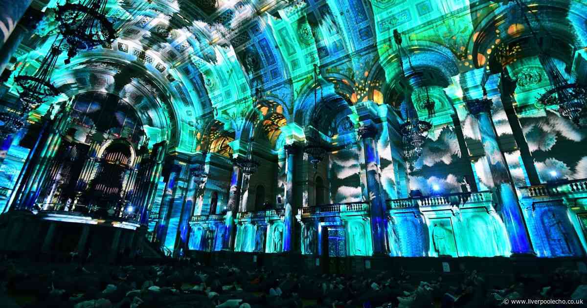 St George's Hall transformed by stunning musical light show