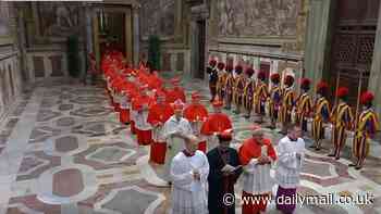 The conclave begins: 133 cardinals enter the Sistine Chapel where they will seal themselves off from the world as secretive vote to elect a new pope gets underway