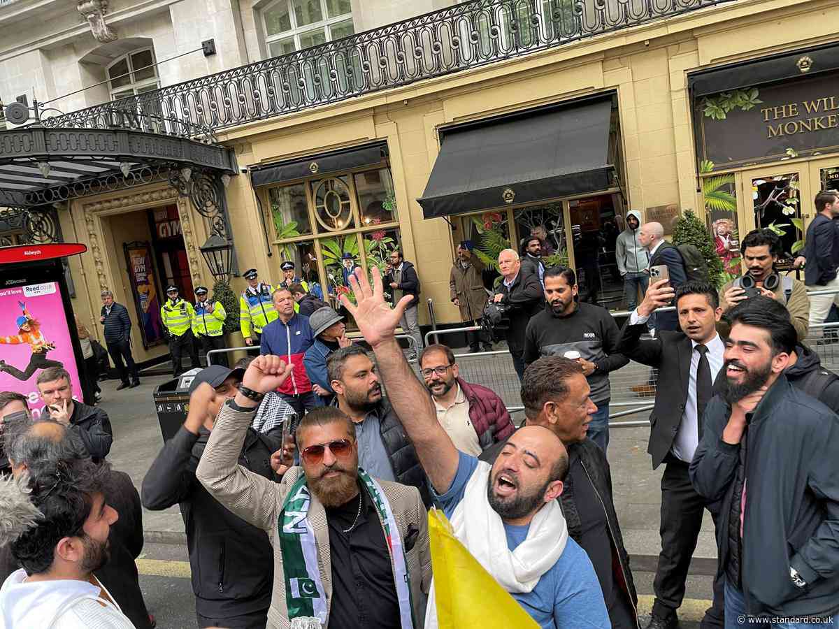 Protest held in central London after Indian missile strikes on Pakistan 