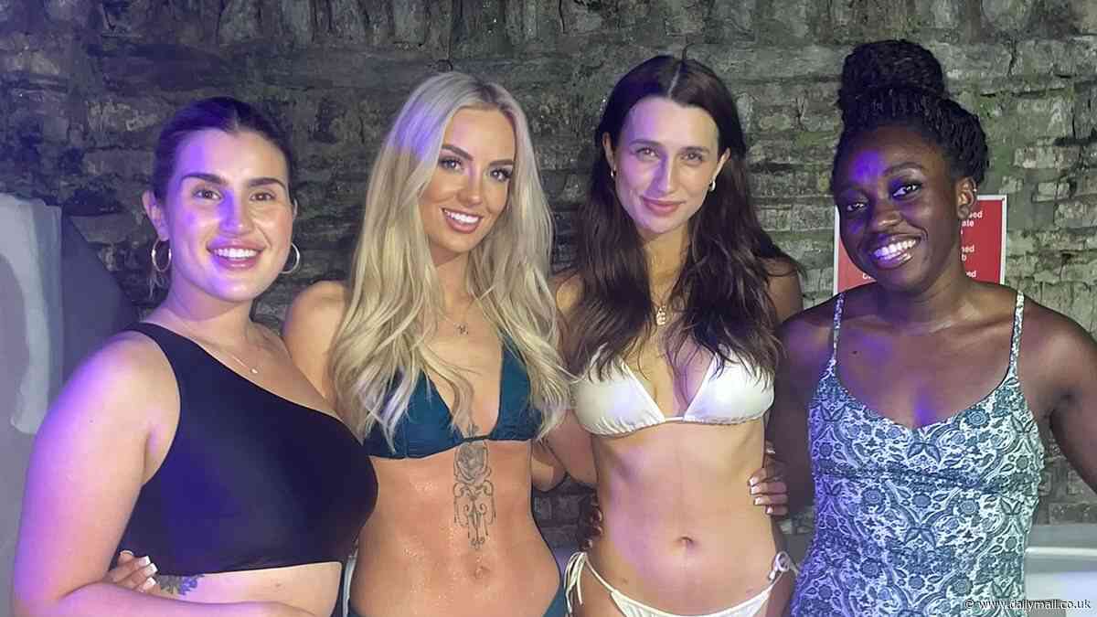 Traitors star Leanne Quigley wows in a bikini for hot tub reunion with her BBC co-stars as she celebrates one year anniversary of their series
