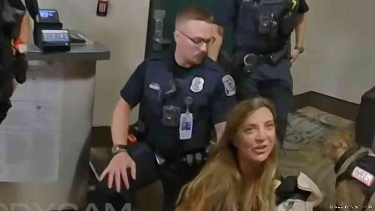 Bizarre video shows Karen nag police over FaceTime as drunk sister is arrested for hijacking airport intercom