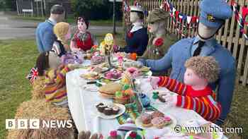 Knitted VE Day party appears in village